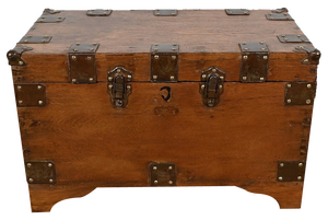 Naval Trunk in Teak, Late 19th Century