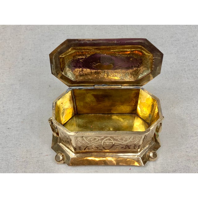 Vintage Etched Brass Box With Handles Chairish