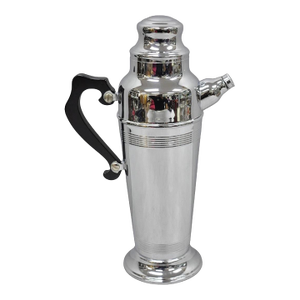 Vintage Art Deco Style Silver Plated Martini Bar Cocktail Shaker Pitcher