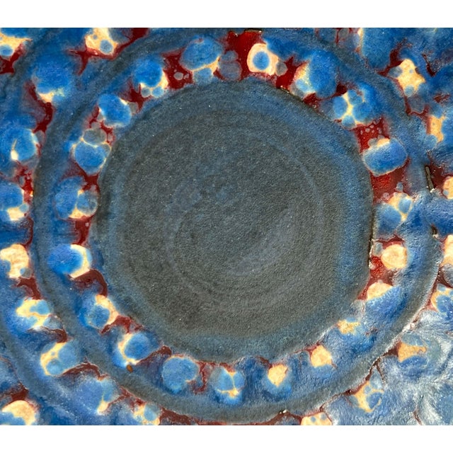 Large Mid-Century Modern German Studio Pottery Decorative Wall Plate by Eva Fritz-Lindner for Karlsruher Majolika, 1960s For Sale - Image 11 of 18