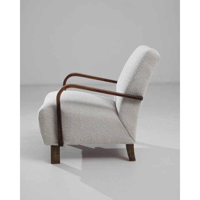 Mid-Century Modern 1960s Czech Upholstered Armchair by J. Halabala For Sale - Image 3 of 6