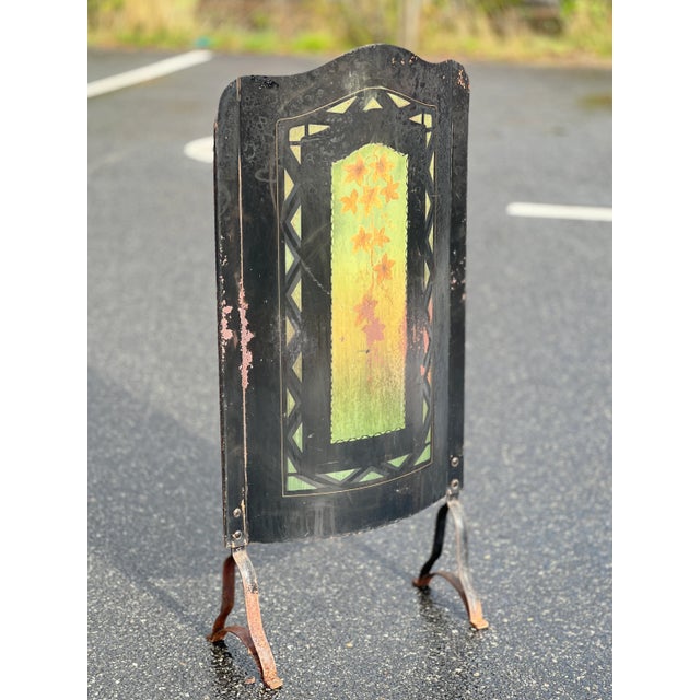 Art Deco Fire Screen in Painted Metal, Early 20th Century For Sale - Image 3 of 10