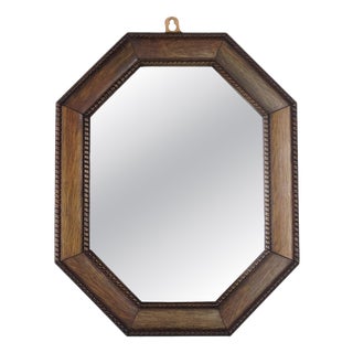 Antique Mirror with Dark Wood Frame, 20th Century For Sale
