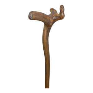 Unique Antique Carved Wood Natural Root Handle Walking Stick Cane