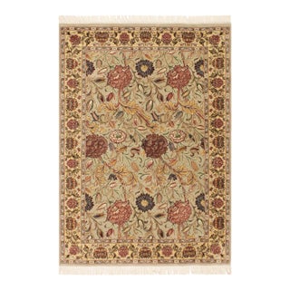 Shabby Chic Kamal Pak-Persian Taupe/Gold Wool Rug - 4'0'' X 6'0'' For Sale
