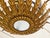 1950s Spanish Gilt Metal Leaf Light Fixture with Frosted Glass For Sale - Image 9 of 11