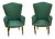 Set of Vintage Green Lounge Chairs, 1950s For Sale