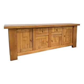Brutalist Elm Sideboard, 1970s For Sale