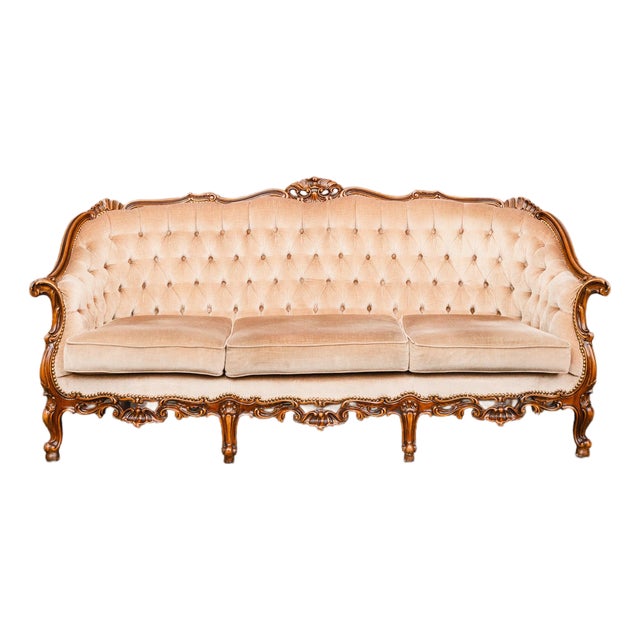 Baroque Style Sofa in Solid Wood, 20th Century For Sale