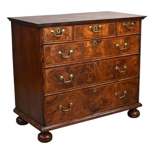 George III Burr Walnut Chest of Drawers, 1790 For Sale