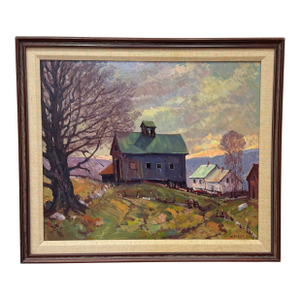 Vintage Landscape by Walter Pasko Oil on Board