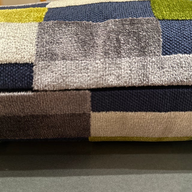 Handcrafted decorative pillow case, Jewel multicolored geometric velvet, 14”X20”, invisible zipper. Selling only the...