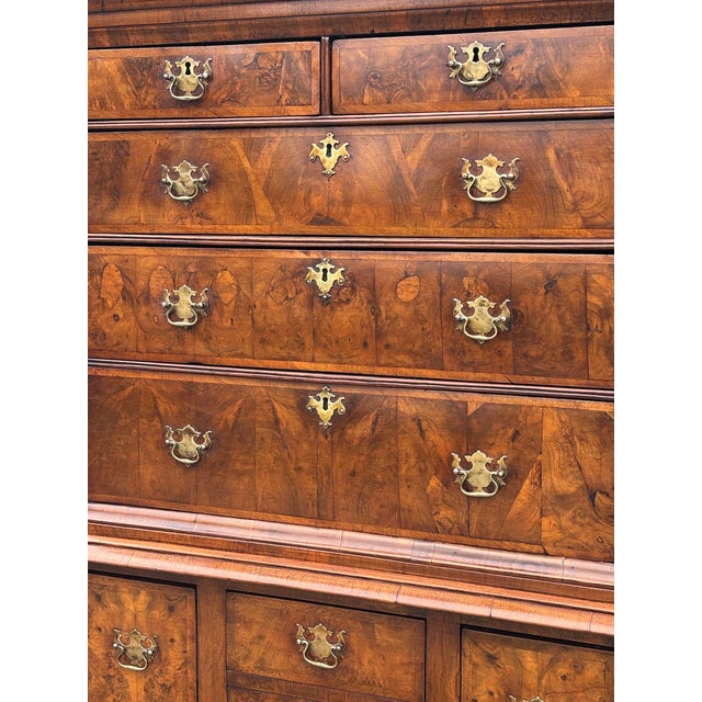 Antique Queen Anne Walnut Chest on Stand, 1710 For Sale - Image 9 of 12