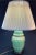 Late 20th Century Ceramic Table Lamp, Pleated Silk Shade For Sale - Image 5 of 9