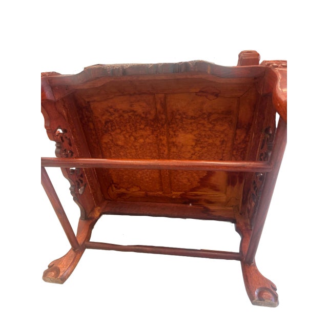 Antique Chinese Rosewood Dragon Armchair – Peranakan Style Carved Chair With Marble Insert, C. Late 19th or Early 20th Century For Sale - Image 16 of 16