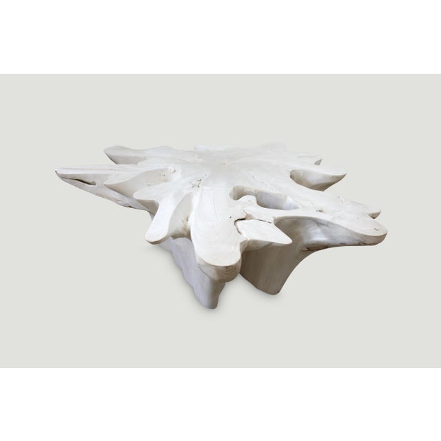 Andrianna Shamaris St. Barts Bleached Teak Wood Coffee Table For Sale - Image 14 of 18