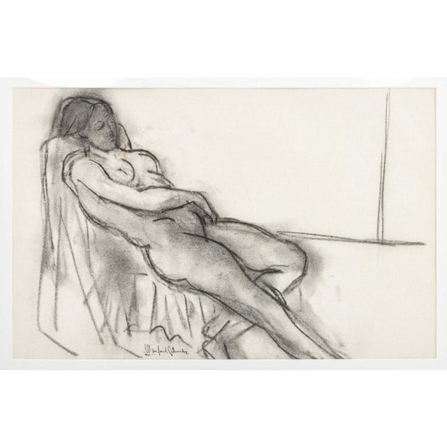 Manfred Schwartz (American, born Poland, 1909-1970), Nude Woman Study, Charcoal on Paper, artist's signature stamp lower...