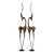 Monumental Stylized Bronze-Finished Metal Gazelle Sculptures-a Pair For Sale