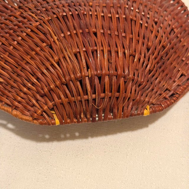 1970s Split -Rattan Clam Shell Baskets -Set of Two For Sale - Image 11 of 12