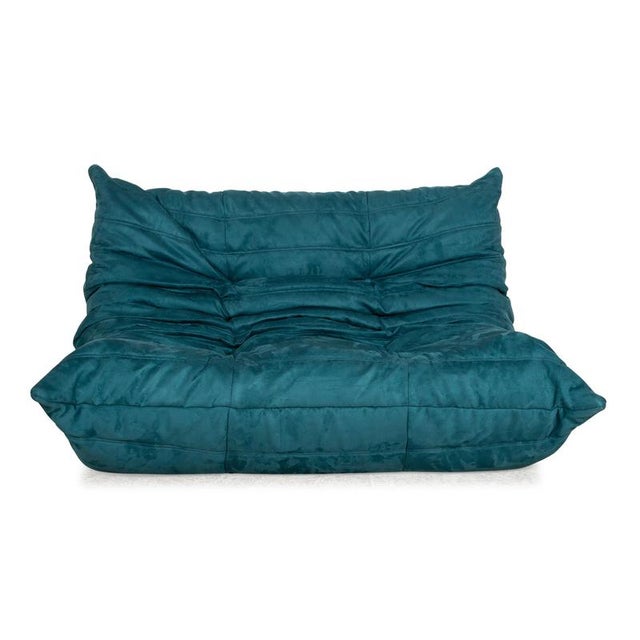 Blue Fabric Togo 2-Seater Sofa by Michel Ducaroy for Ligne Roset For Sale - Image 11 of 11