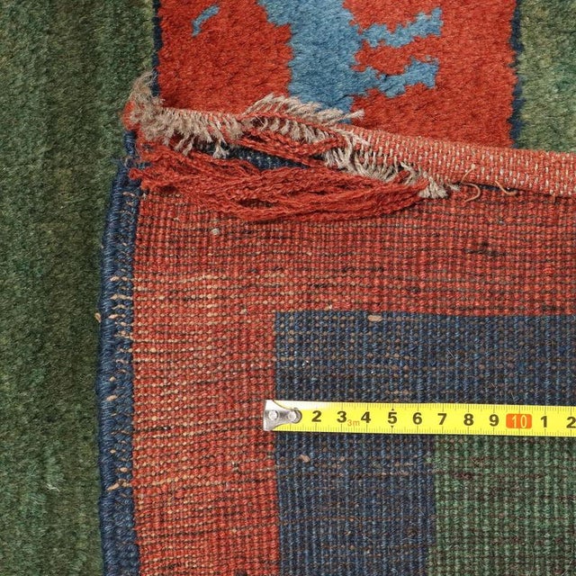 Green Middle Eastern Gabbeh Rug in Wool For Sale - Image 8 of 9
