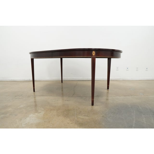 Vintage Stickley Federal Style Inlaid Mahogany Dining Room Table For Sale - Image 9 of 18
