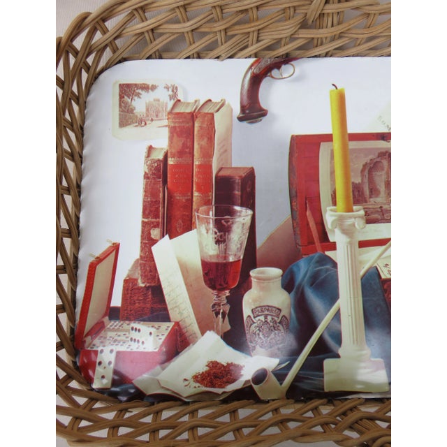 1950s Wicker Decoration Tray with Handle, 1950s For Sale - Image 5 of 17