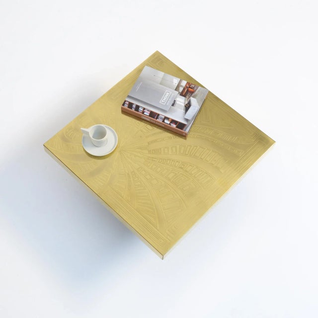 Belform Etched Brass Side Table by Georges Mathias for Belform, 1970s For Sale - Image 4 of 18