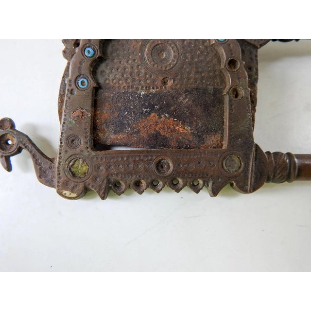 Late 19th Century Vintage Handmade South Asian Brass Betel Nut Cutter With Bird For Sale - Image 5 of 7