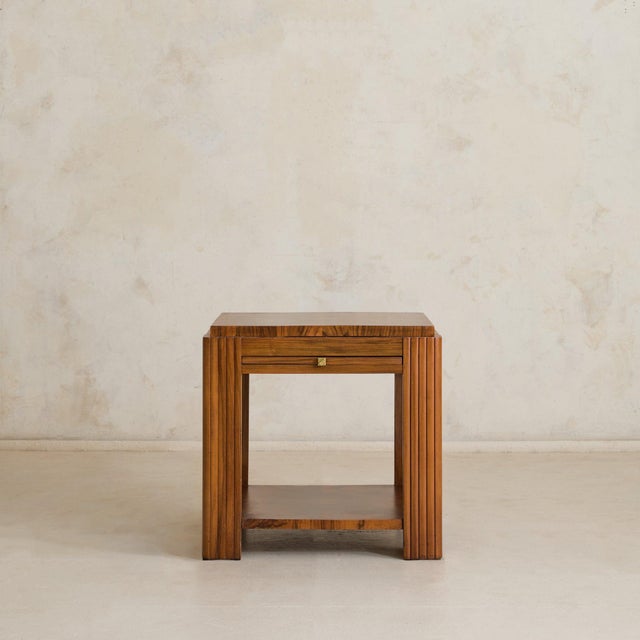 Brown Italian Art Deco Walnut Coffee Table with Pull-Out Extensions, 1940s For Sale - Image 8 of 11
