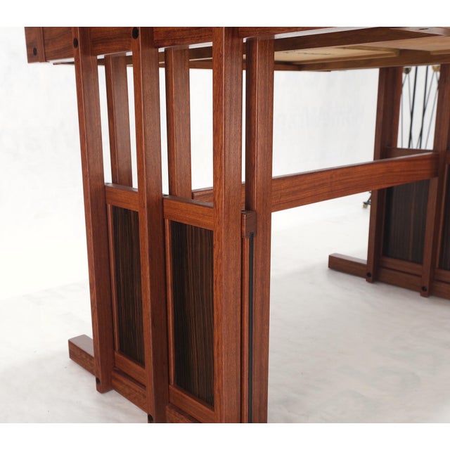 Arts and Crafts Style Solid Teak Partner's Desk, Architectural Studio Made For Sale - Image 11 of 18