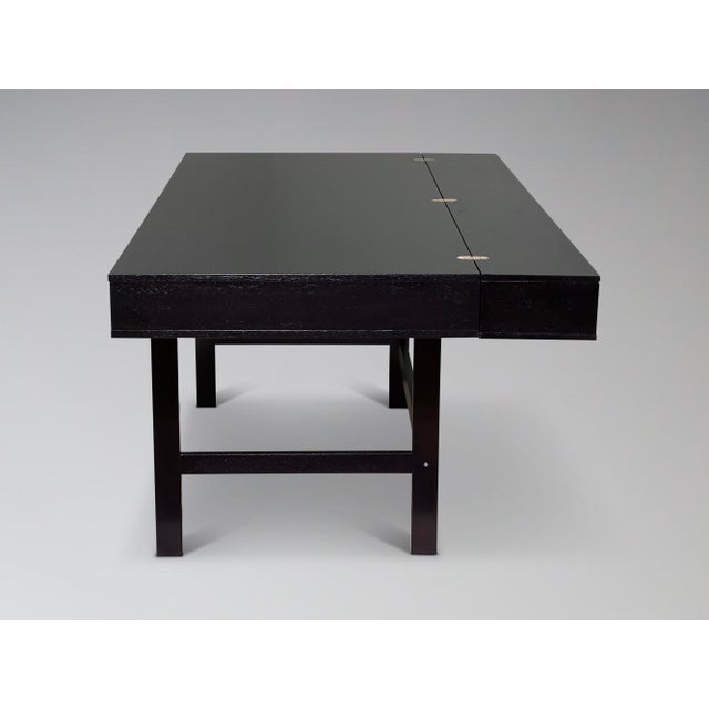 Refinished Ebonized Teak Flip Top Executive Desk Attr. Jens Quistgaard for Peter Løvig Nielsen For Sale - Image 9 of 17