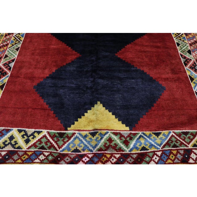 Vintage Persian Shiraz Rug - 06'09 X 09'09 For Sale - Image 4 of 9