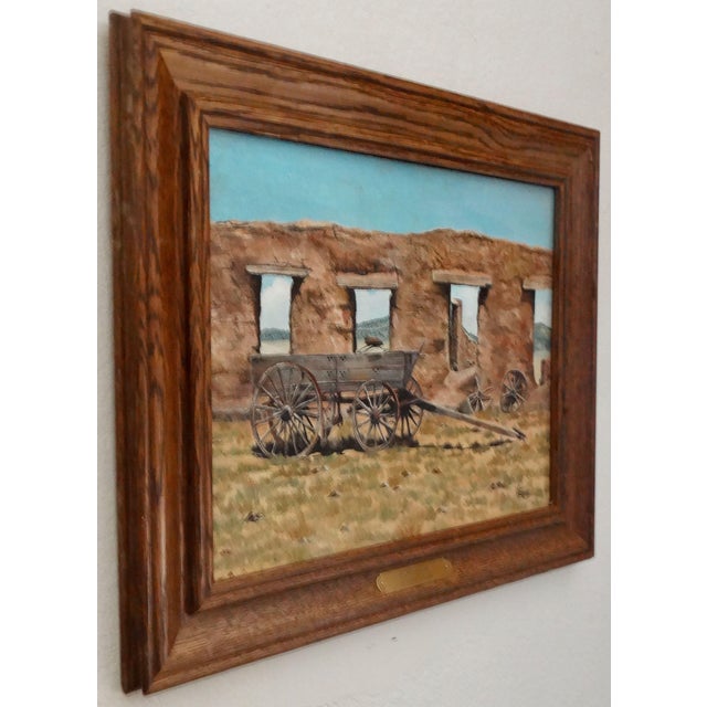 Farmhouse Wagon at Fort Union Ruins Oil Painting, Connie Blake For Sale - Image 3 of 11