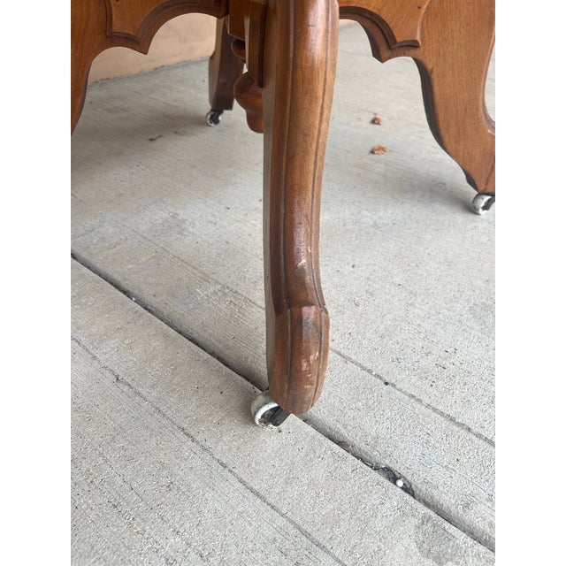 Eastlake Antique Victorian Table Porcelain Wheels 1800's For Sale In Seattle - Image 6 of 6