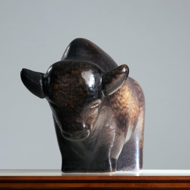 Ceramic Ceramic Bull Sculpture from Ruschka, 1960s For Sale - Image 7 of 8