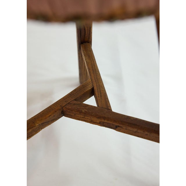 Set of 3 Italian Splay Leg Stools With Pink Upholstered Seats For Sale - Image 11 of 12