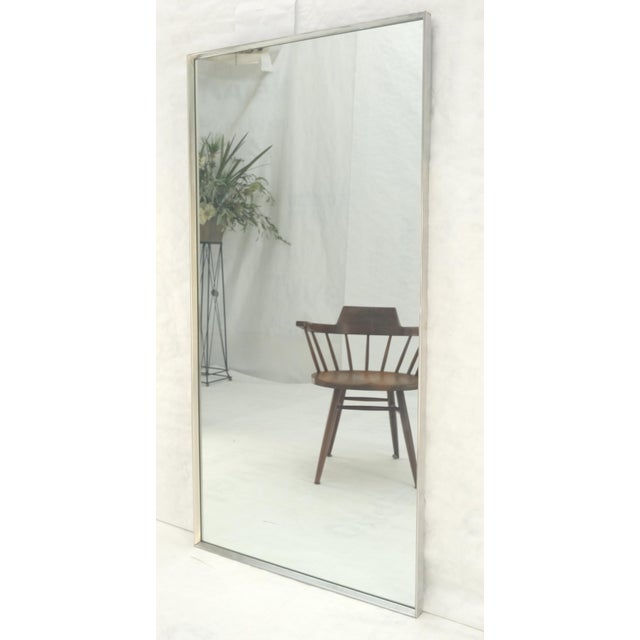 Silver Vintage c1970s Large 31x61 Machined Aluminum John Stuart Wall Mirror MINT! For Sale - Image 8 of 8