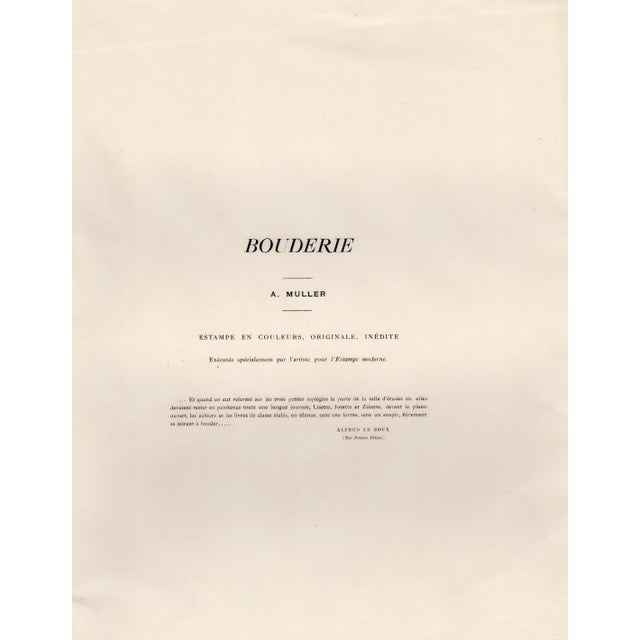 Alfredo Müller, Bouderie, 1898, Original Lithograph For Sale - Image 7 of 8