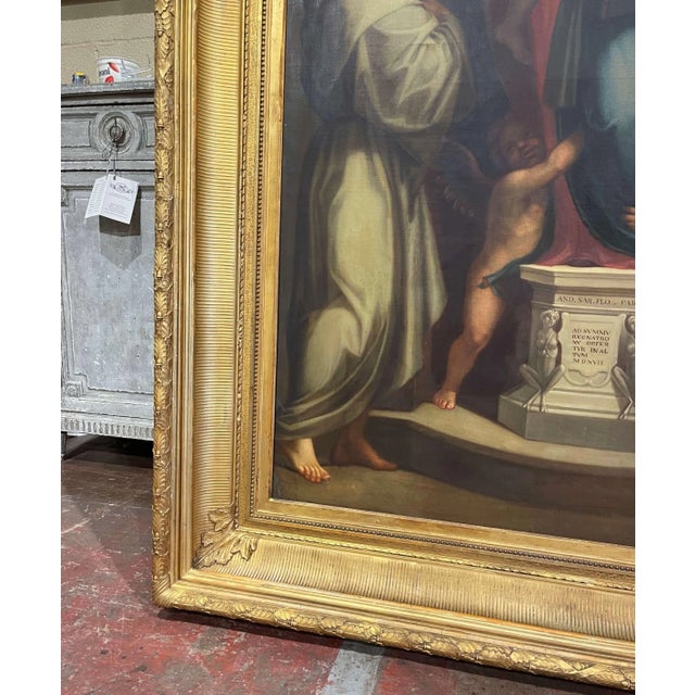 19th Century Italian “Madonna of the Harpies” Oil Painting After Del Sarto For Sale - Image 9 of 13