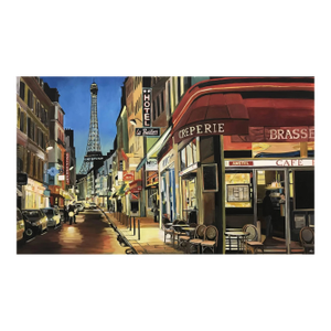Limited Edition Print of Paris Café With Eiffel Tower France by British Artist Angela Wakefield