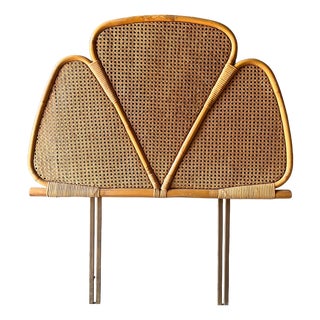 Cane Petal Single Bead Headboard For Sale