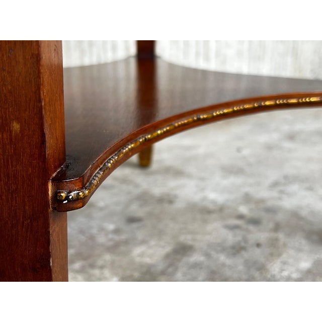 20th Century French Louis XVI Style Bronze, Round Marble & Oak Side Table For Sale - Image 9 of 18