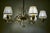 Metal Brass 6-Arm Chandelier with Cream Silk Shades, Austria, 1940s For Sale - Image 7 of 14