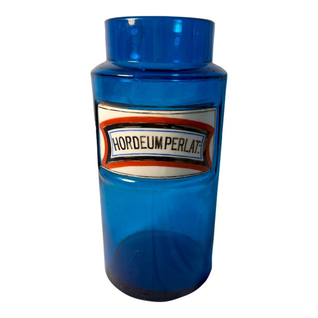 Antique, French Apothecary/Chemist Jar, Blue. Late 1800s For Sale