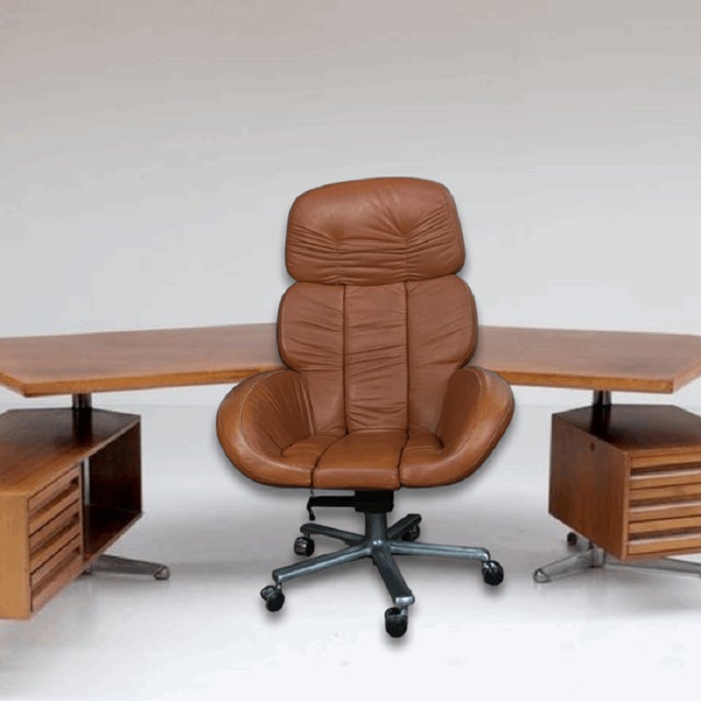 Leather Presidential Desk Swivel Chair, 1970s For Sale - Image 7 of 7