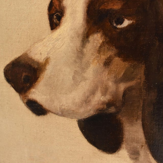 Théodore Lévigne, Portraits with Hunting Dogs, 19th Century, Oil Painting on Canvas, Framed For Sale - Image 6 of 9