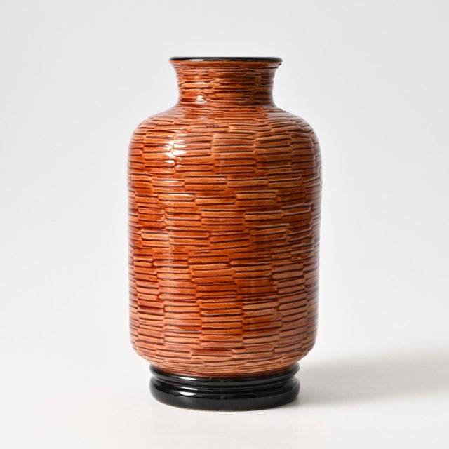 Mid-Century Modern Basket Weave Pattern Vase by Aldo Londi for Bitossi, 1970s For Sale - Image 3 of 8