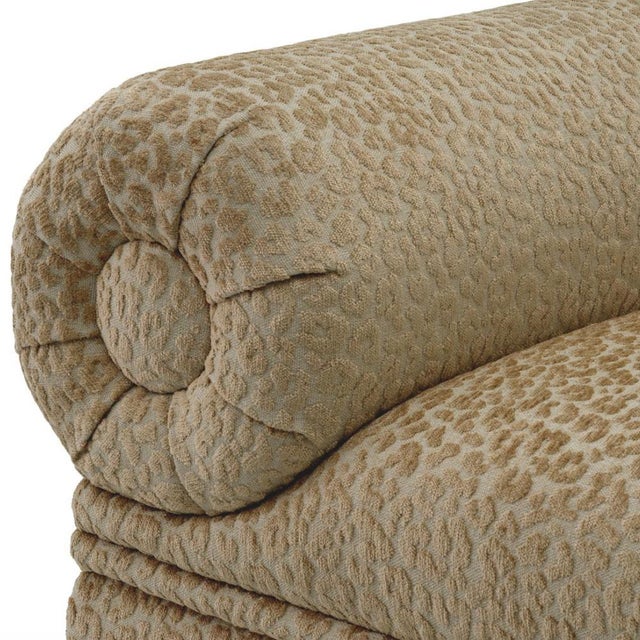 Wood Sofa in Beige Jacquard Fabric with Leopard Pattern from Auden For Sale - Image 7 of 12