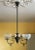 Victorian Chandelier Antique Brass With Etched Glass Shades For Sale - Image 3 of 3